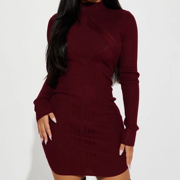 NWT Burgundy sweater dress - Picture 2 of 2